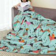 thumbnail image 6 of Zufioo Christmas Dachshund Fleece Blanket Queen Size,Plush Bed Blanket,Ultra Soft Throw Blanket,Plush Fuzzy Cozy Blanket Perfect for Bed,Couch-60"x50", 6 of 7