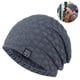 thumbnail image 1 of 1 gorro para hombre, cálido, de invierno, tejido holgado, grueso, con forma de calavera, 1 of 8