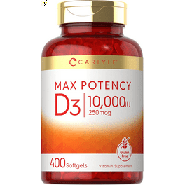 Vitamin D 10000 IU 400 Softgels | Value Size | Max Potency | Non-Gmo, Gluten Free Supplement
