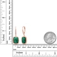 thumbnail image 2 of Gem Stone King 925 Sterling Silver Gemstone Birthstone and White Lab Grown Diamond Drop Dangle Leverback Earrings for Women (4.60 Cttw, Cushion Checkerboard Cut 13X9MM), 2 of 3