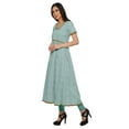 thumbnail image 2 of Moomaya Longues Robes Tuniques en Coton Imprimé à Manches Courtes avec Fente avant pour Femmes, 2 of 6