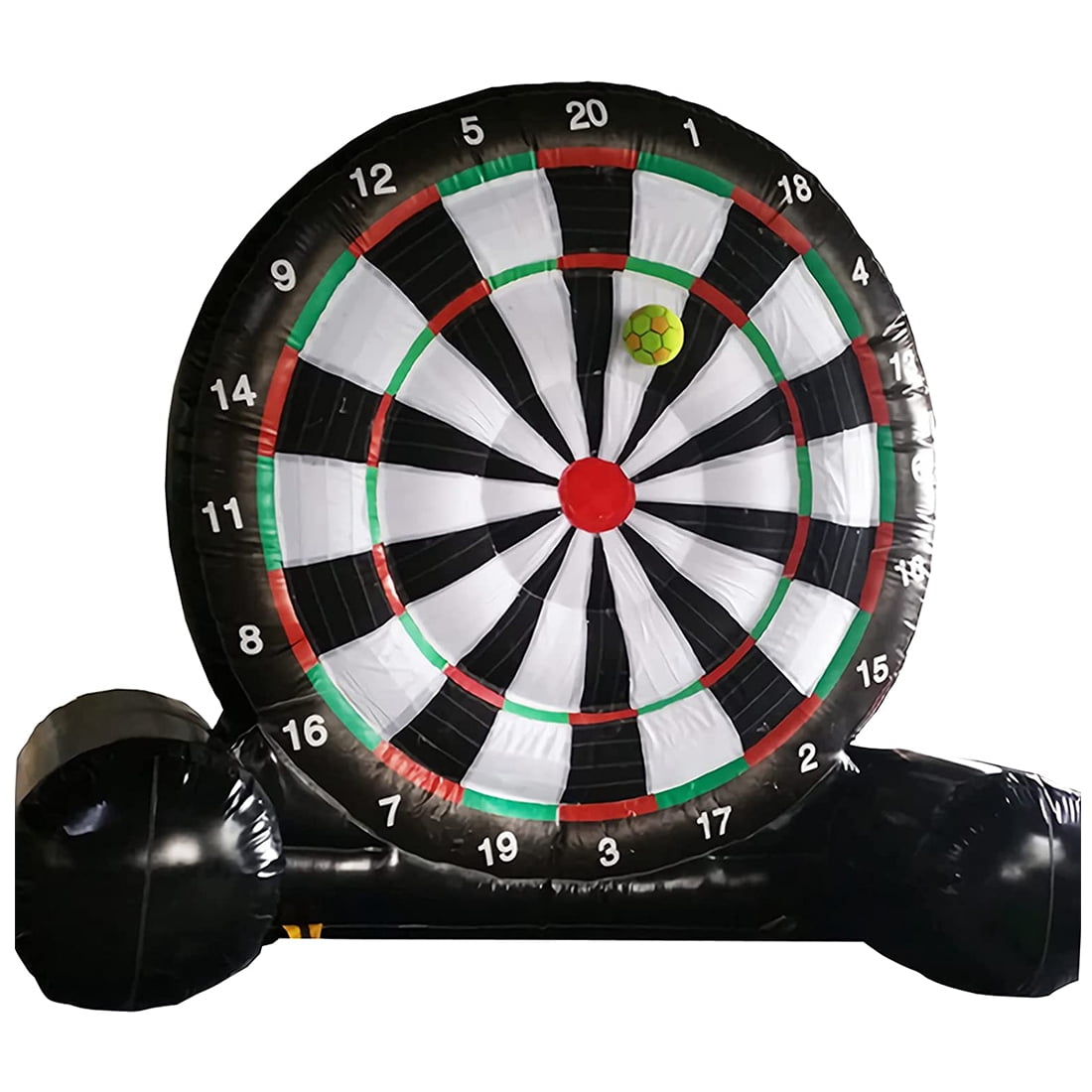 INTBUYING 9.8ft Inflatable Soccer Darts Board with 6pcs 7.87inch Football & 110V Blower