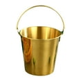 thumbnail image 2 of Cubo de hielo de acero inoxidable, cubo de hielo de Metal con mango portátil, cubo para ensalada, cubo para aperitivos, cubo para bebidas, oro, 2 of 8