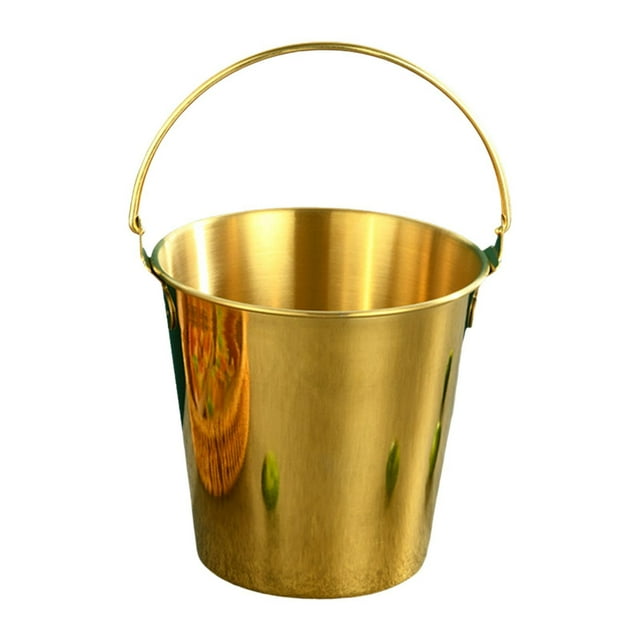 DOLITY Metal Ice Pail Stainless Steel Ice Bucket for Chilling Juice Parties gold