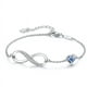 thumbnail image 3 of Pulsera de plata de ley S925 con diseño de amor y viento ilimitado, joyería de piedras de cristal en forma de corazón, joyería de moda, pulsera, 3 of 5
