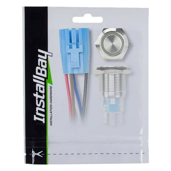 Install Bay IBRSSW19 19 mm Stainless Round Switch with Latch & Harness - White