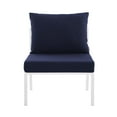 thumbnail image 6 of Modway Riverside 5-Piece Outdoor Patio Aluminum Sectional in White/Navy, 6 of 10