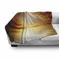 thumbnail image 3 of Sun Soft Flannel Fleece Blanket, Majestic Sunset View Tranquil Horizon Dramatic Skyscape Clouds Ocean Outdoors, Cozy Plush for Indoor and Outdoor Use, 50" x 70", Yellow Dark Orange, by Ambesonne, 3 of 6