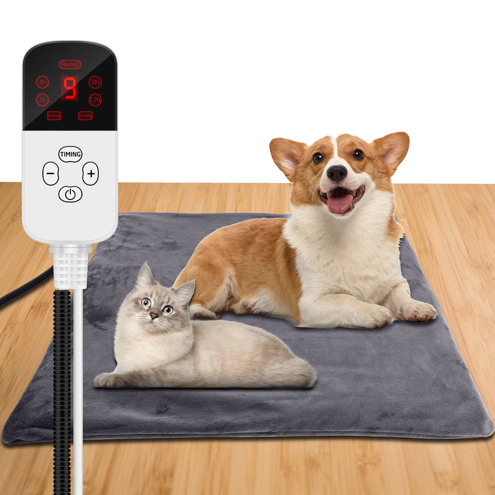 Pet Heating Pad, 9 Adjustable Temperature Dog Cat Heated Mat, with