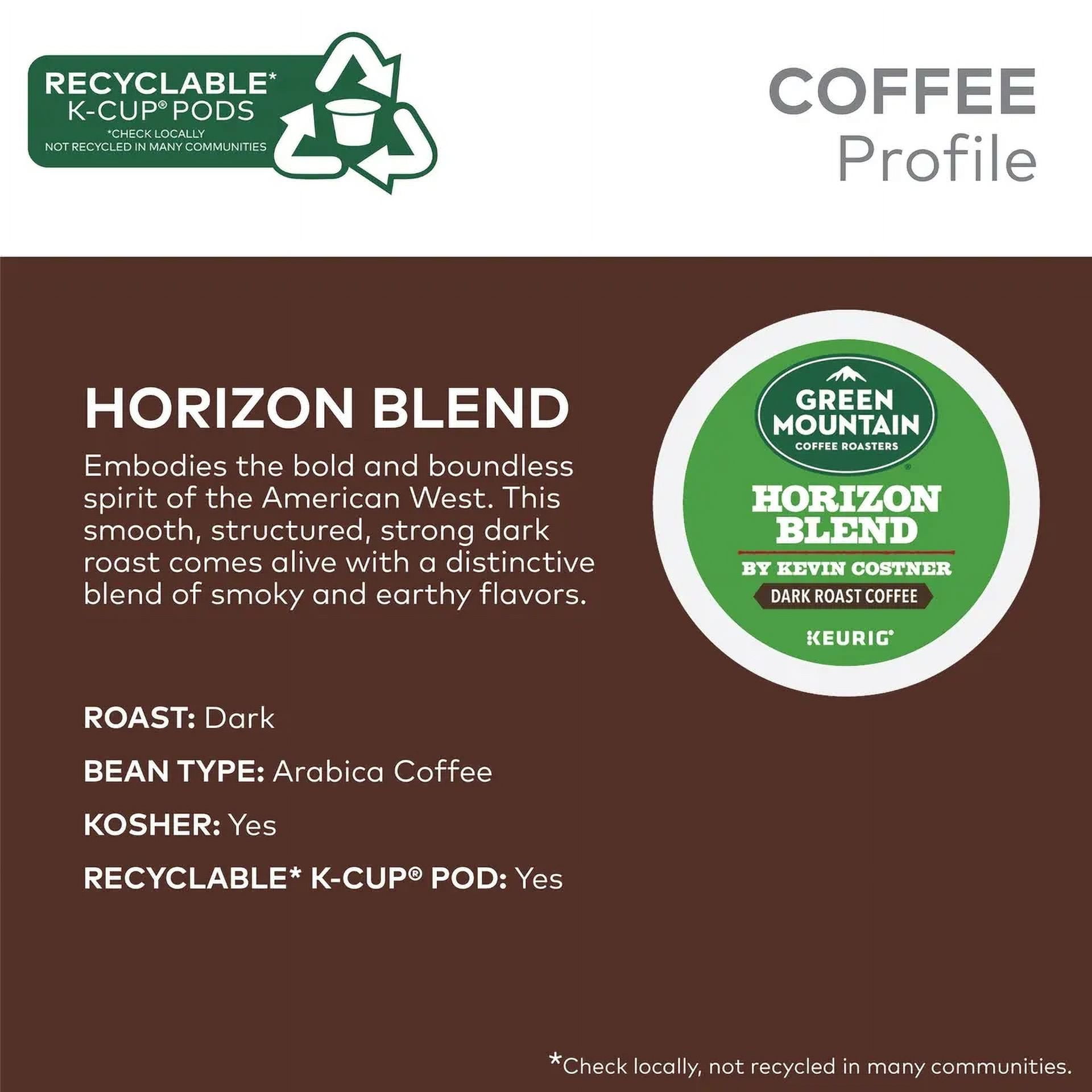 Green Mountain Coffee Roasters Horizon Blend by Kevin Costner,24 K-Cups