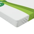 thumbnail image 2 of Ambesonne Cartoon Fitted Sheet, Exotic Grumpy Lizard, Twin XL Size, Green White, 2 of 3