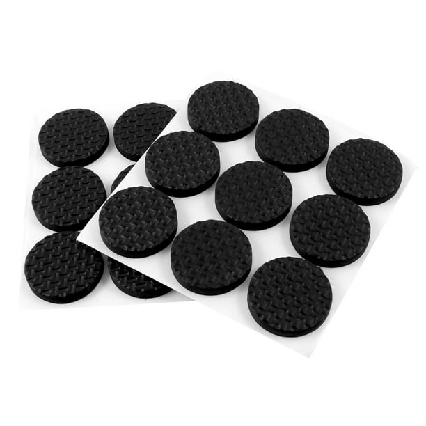 18 Pcs Black Round Shaped Nonslip Table Chair Leg Adhesive Cushion Pad