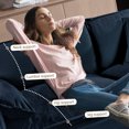 thumbnail image 2 of Oversized Deep Seat Modular Sectional Sofa Sleeper with 3 Ottoman Footstools & Soft Pillows, Reconfigurable for Apartments & Small Spaces, Chenille Fabric Comfort, Blue, 2 of 9