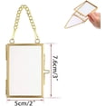 thumbnail image 5 of Yeesam Gold Picture Frame Ornaments, Glass Frame for Pressed Flowers, DIY Mini Brass Wall Hanging Photo Frame Double Glass Hanging Picture Artwork Display Frame with Chain Home Decor(2pcs b), 5 of 7