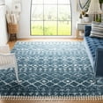 thumbnail image 3 of SAFAVIEH Berber Fringe Shag Nathan Aztec Area Rug, Blue/Ivory, 5' x 7', 3 of 9