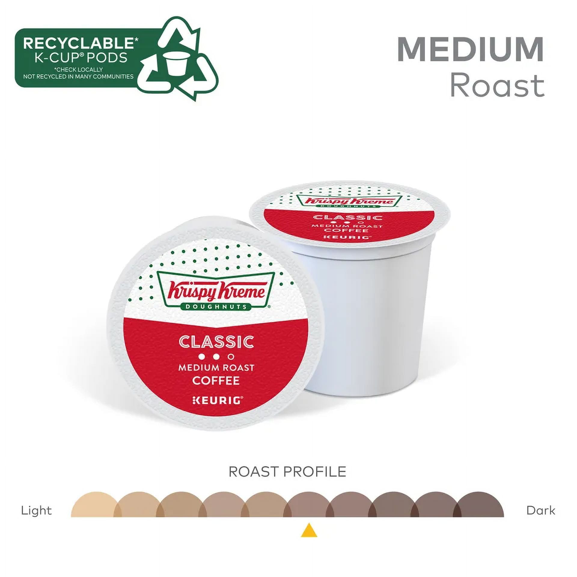 Krispy Kreme Doughnuts, Classic, Medium Roast Coffee, 96 K-Cup Pods