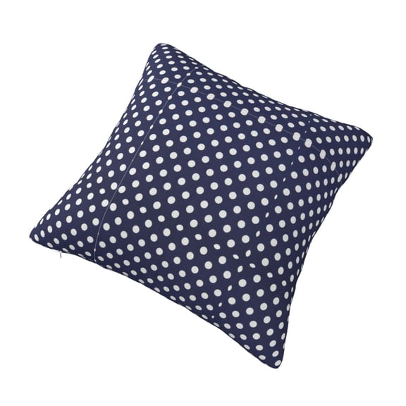 Polka Dot Navy Pattern Printed Decorative Square Throw Pillow Cover 12"x12"