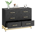 thumbnail image 2 of Bingirl Commodes et Coffres Modernes en Bois à 6 Tiroirs : Idéal pour Garde-Robe, Meuble Télé, Armoire de Rangement - Noir, 2 of 7