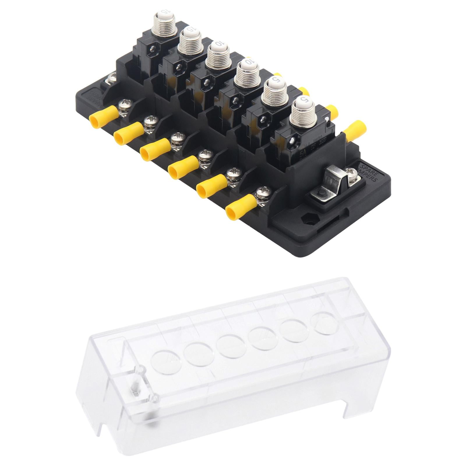 jiaping Circuit Breaker Panel 12V-32V Water Resistant Inline Fuse Block Holder for
