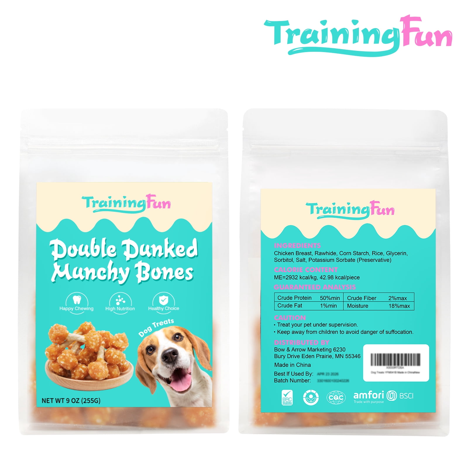 Trainingfun Edible Chicken Dumbbells with Rice for Small Dogs