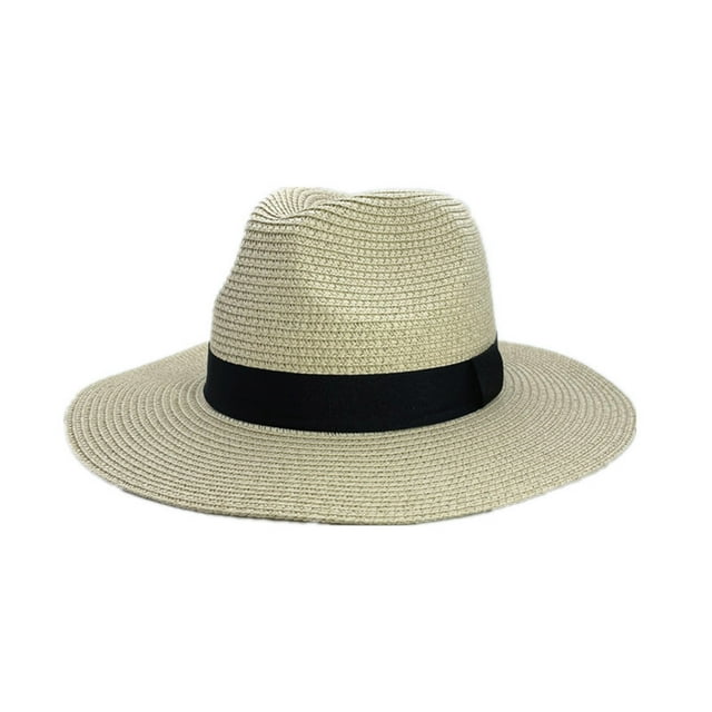 Sombreros de paja unisex, anchos, para playa, para mujer