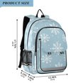 thumbnail image 2 of FORMRS Unisex School Backpack 17" Student Travel Bag with Laptop Compartment, Gray Snowflake, 2 of 7