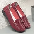 thumbnail image 6 of Miluxas Women's Business Loafers Work Casual Flats Shoes Lightweight Penny Leather Slip On Walking Shoes Wine 7.5(40), 6 of 6