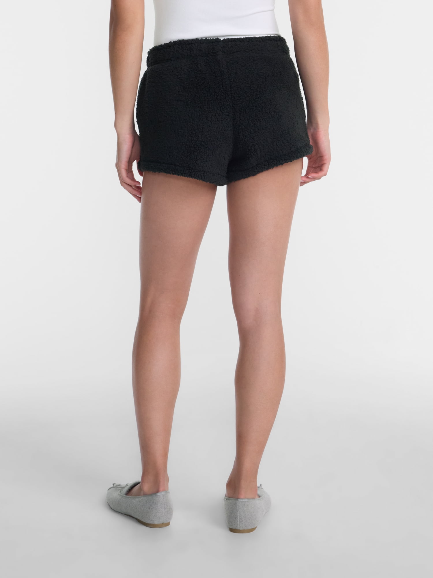 No Boundaries Faux Shearling Plush Shorts, 2.5'' Inseam, Women's XXS-XXL
