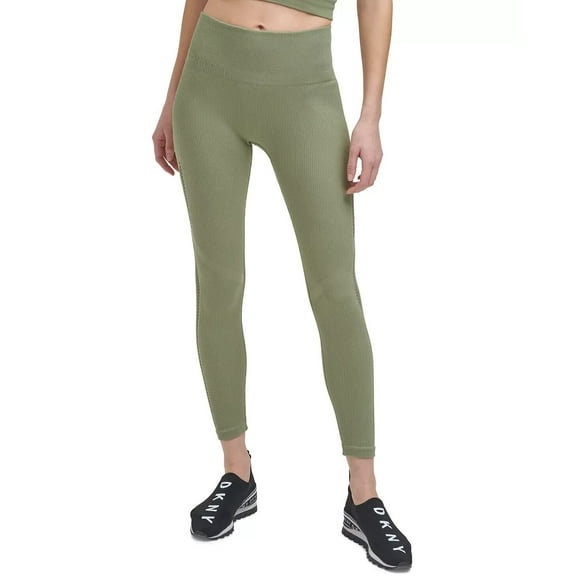 DKNY SPORT Women's High-Waist 7/8 Leggings Green Size L MSRP $60