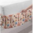 thumbnail image 2 of Ferris Wheel Bed Skirt, Childish Watercolor Art of Circus Elephant Tent Clown and Balloons, Elastic Bedskirt Dust Ruffle Wrap Around for Bedding Decor, 4 Sizes, Pale Peach Multicolor, by Ambesonne, 2 of 2