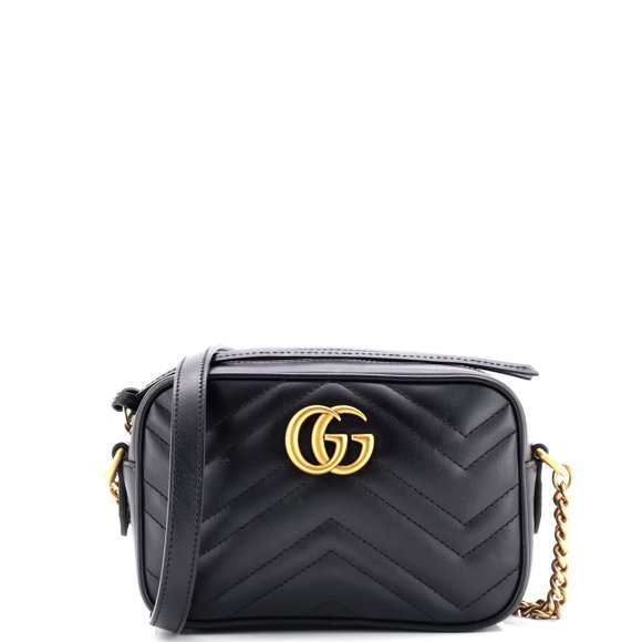Pre-Owned GG Marmont Shoulder Bag Matelasse Leather Small By Rebag
