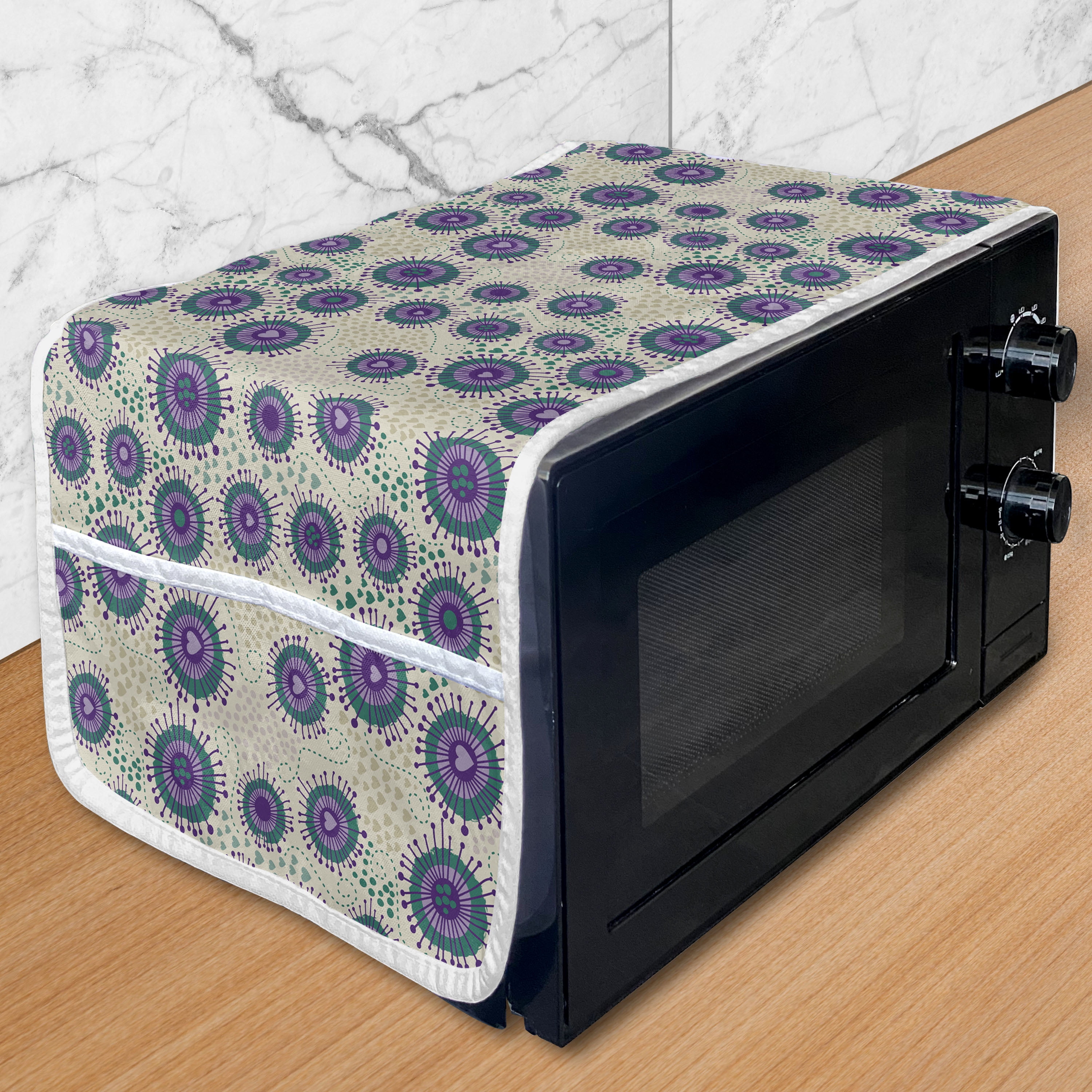 Abstract Microwave Oven Cover, Concentric Asymmetric Romantic Circles ...