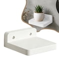 thumbnail image 2 of CSSJKYJ 4 Pack Small Floating Shelves, 5x5 Inches Wall Shelf, Rustic Wood Small Wall Mounted Shelves for Bedroom, Living Room, Kitchen, Bathroom Decor (White), 2 of 7