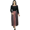 thumbnail image 4 of Bimba Women Long Retro Floral Maxi Dress With Belt Long Sleeve Dresses, 4 of 9