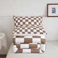 thumbnail image 5 of Erosebridal Geometric Checkered Quilt Set White Khaki Checkerboard Grid Bedding Set King,Buffalo Plaid Gingham Comforter Set Geometrical Bed Set Modern Room Decor, 5 of 8