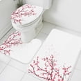 thumbnail image 3 of Cherry Blossom Bath Mat 3 Piece Bathroom Rug Set, Spring Pink Floral Branches Watercolor Non Slip Bath Rug Contour Mat and Toilet Lid Cover, Absorbent Shower Mats Soft Bath Rugs and Mats Sets, 3 of 8