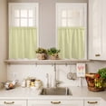 thumbnail image 3 of 3 Piece Kitchen Curtains and Valances Set Yellow Striped Cafe Curtains 36 Inch Length Modern Simple Farmhouse Beige Vintage Valance & Tier Curtain for Living Room Bedroom Window 54"x18"+27"x36"*2, 3 of 6