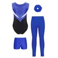 thumbnail image 4 of Haitryli Gymnastics Leotards for Girls Ballet Leotards with Tumbling Shorts Yoga Leggings and Hairband Blue 16, 4 of 7