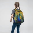 thumbnail image 5 of Naloa Peacocks Print Lightweight DayBackpack Suitable for school, work, shopping, travel, etc., 5 of 5