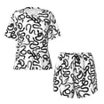 thumbnail image 5 of "Wukai Hand Drawn Snake Women's Pajama Set - Short-Sleeve Top and Shorts with Elastic Waistband and Pockets for Loungewear, Yoga, and Casual Wear-XX-Large, 5 of 8