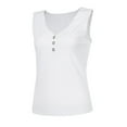thumbnail image 3 of Blouses pour Femmes Débardeur Col en V Sans Manches Boutonné Décontracté, 3 of 6