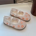 thumbnail image 4 of WZEIIOT Girls Summer Sneakers Breathable Mesh Flower Embroidered Soft Sole Flat Dance Shoes, 4 of 6