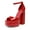 RED-PAT, variant on High Heels Chunky Block Platform Heels for Women Ankle Strap Sexy Open Square Toe Heels Dressy Pumps Sandals
