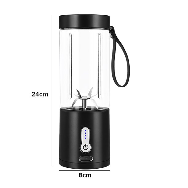 Exprimidor eléctrico de 530ml, mezclador de batidos de frutas de mano, utensilios de cocina (negro) Hugtrwg Libre de BPA