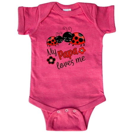

Inktastic My Papa Loves Me with Cute Ladybugs Gift Baby Boy or Baby Girl Bodysuit