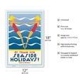 thumbnail image 2 of By Train for Seaside Holidays - Vintage Railroad Travel Poster by Gert Sellheim c.1936 - Master Art Print (Unframed) 12in x 18in, 2 of 4