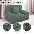 thumbnail image 3 of PiccoCasa Jacquard Sofa Covers Strech Thick Couch Slipcover, Cyan Small, 3 of 6
