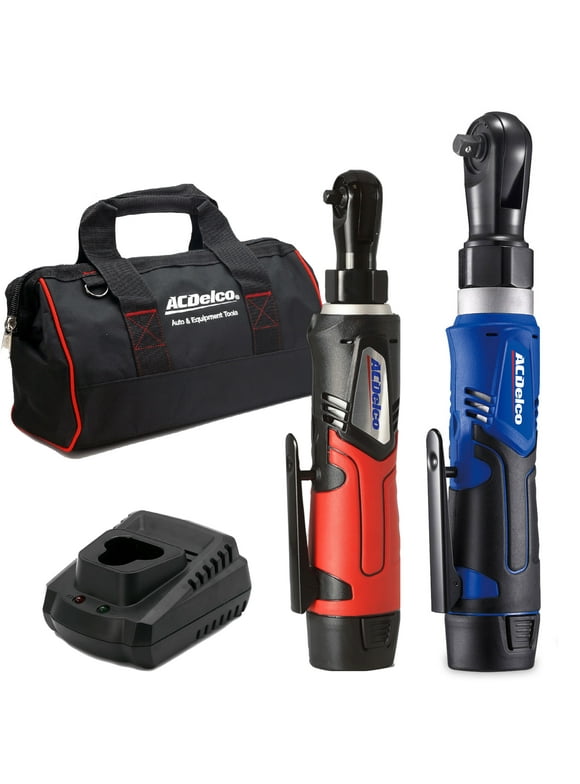 ACDelco ARW1209-K92 G12 Series 12V Li-ion Cordless  & 3/8 Ratchet Wrench Combo Tool Kit with 2 Batteries and Canvas Bag