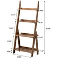 thumbnail image 4 of Maydear Bamboo 4-Tier Trapezoid Bookshelf, Storage Rack Shelves, Wall Shelf Flower Stand, for Living Room, Kitchen, Office, Balcony, 4 of 7