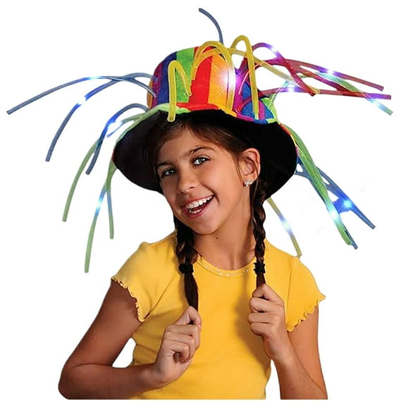 Tanghaowl Womens Hat Funny Clown Crazy Hat With LED Lights & Hair Trapper Hat Men Large